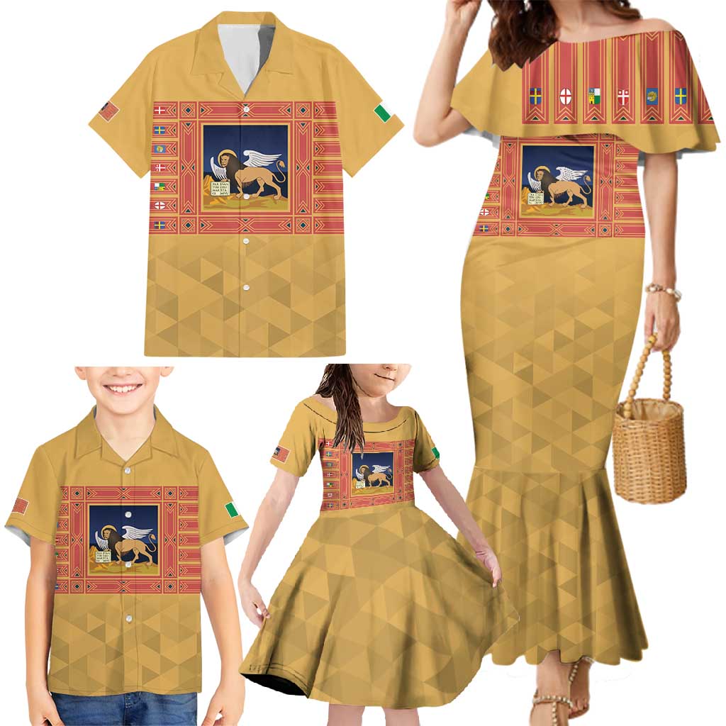 Personalized Italy Veneto Family Matching Mermaid Dress and Hawaiian Shirt Inspiration Flags Style