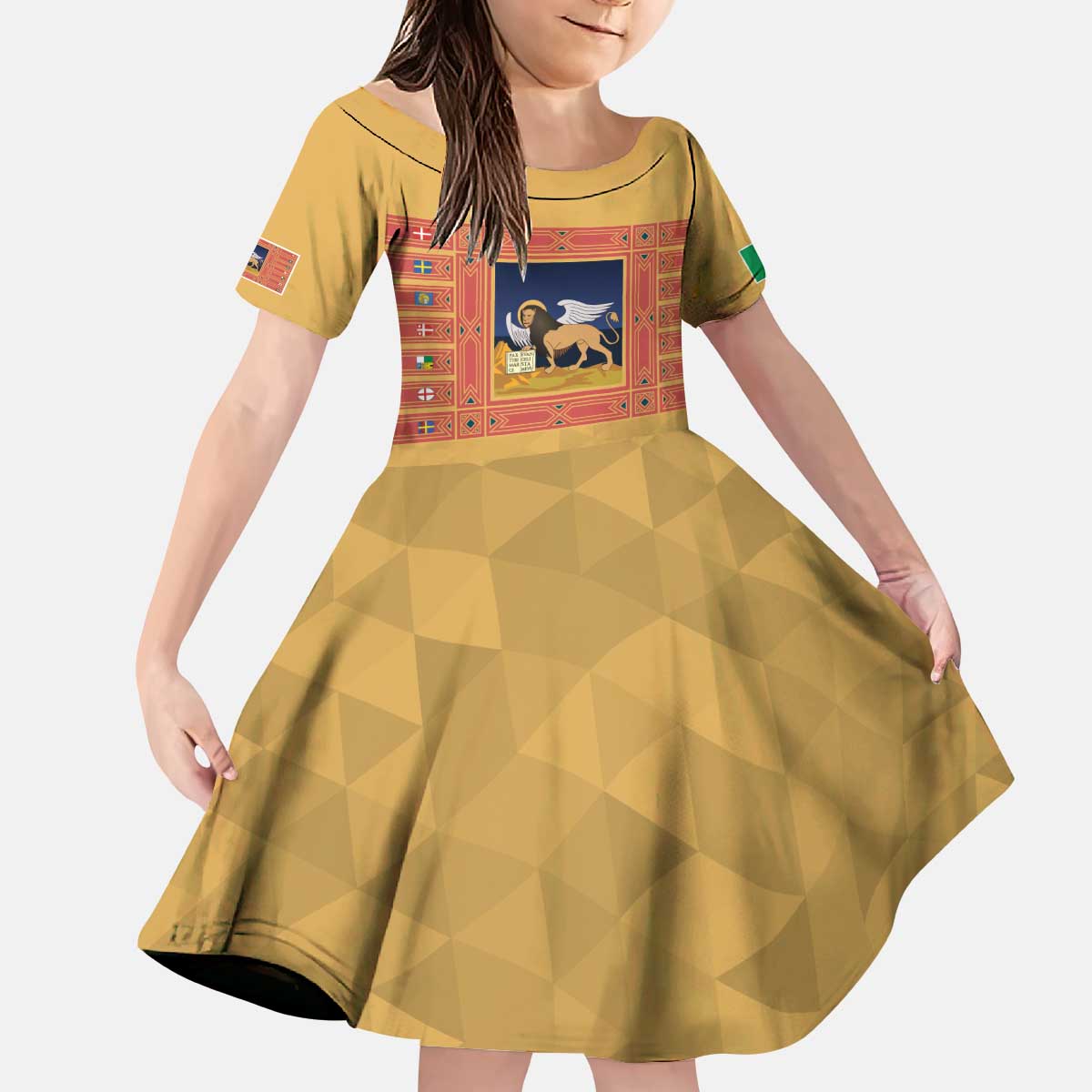 Personalized Italy Veneto Kid Short Sleeve Dress Inspiration Flags Style