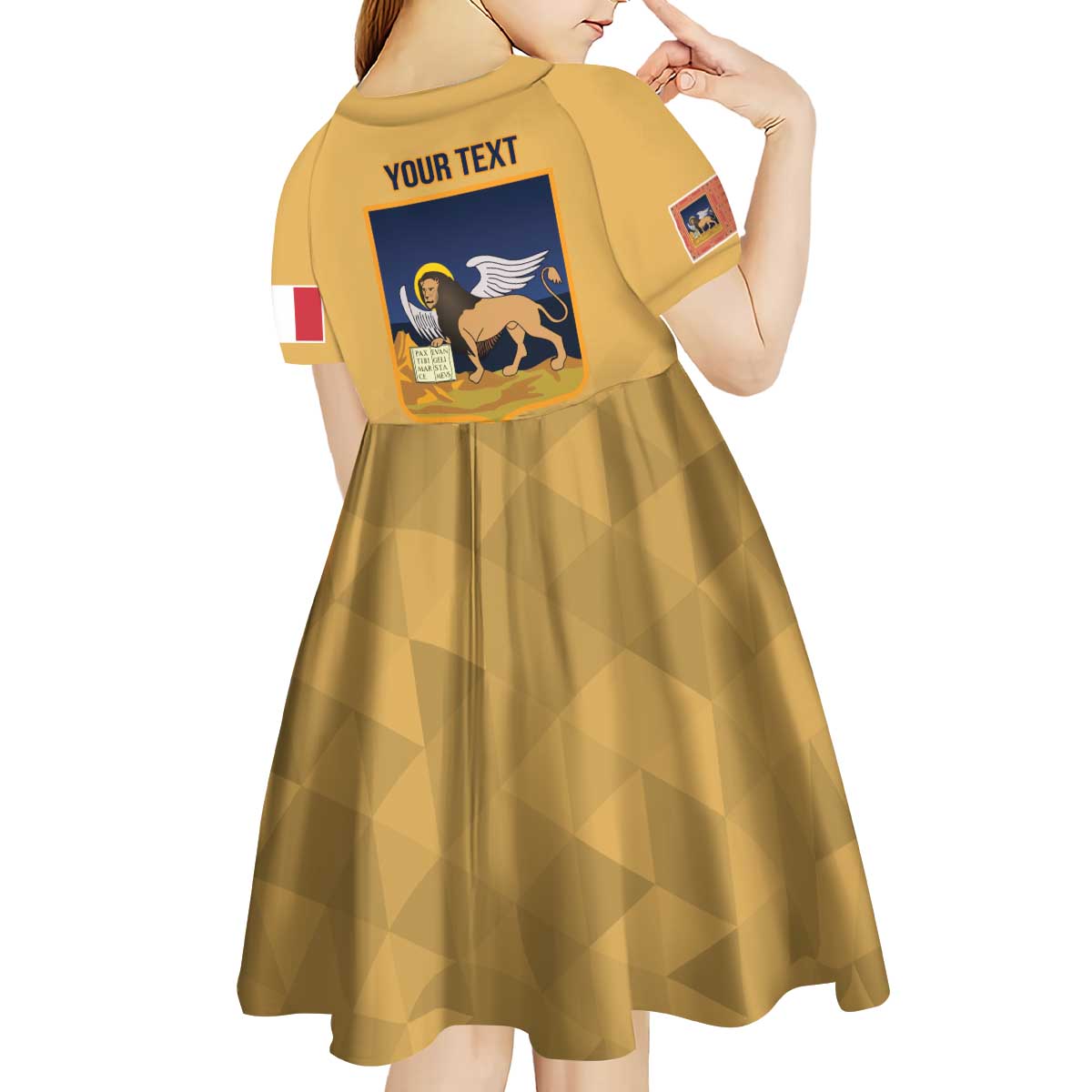 Personalized Italy Veneto Kid Short Sleeve Dress Inspiration Flags Style