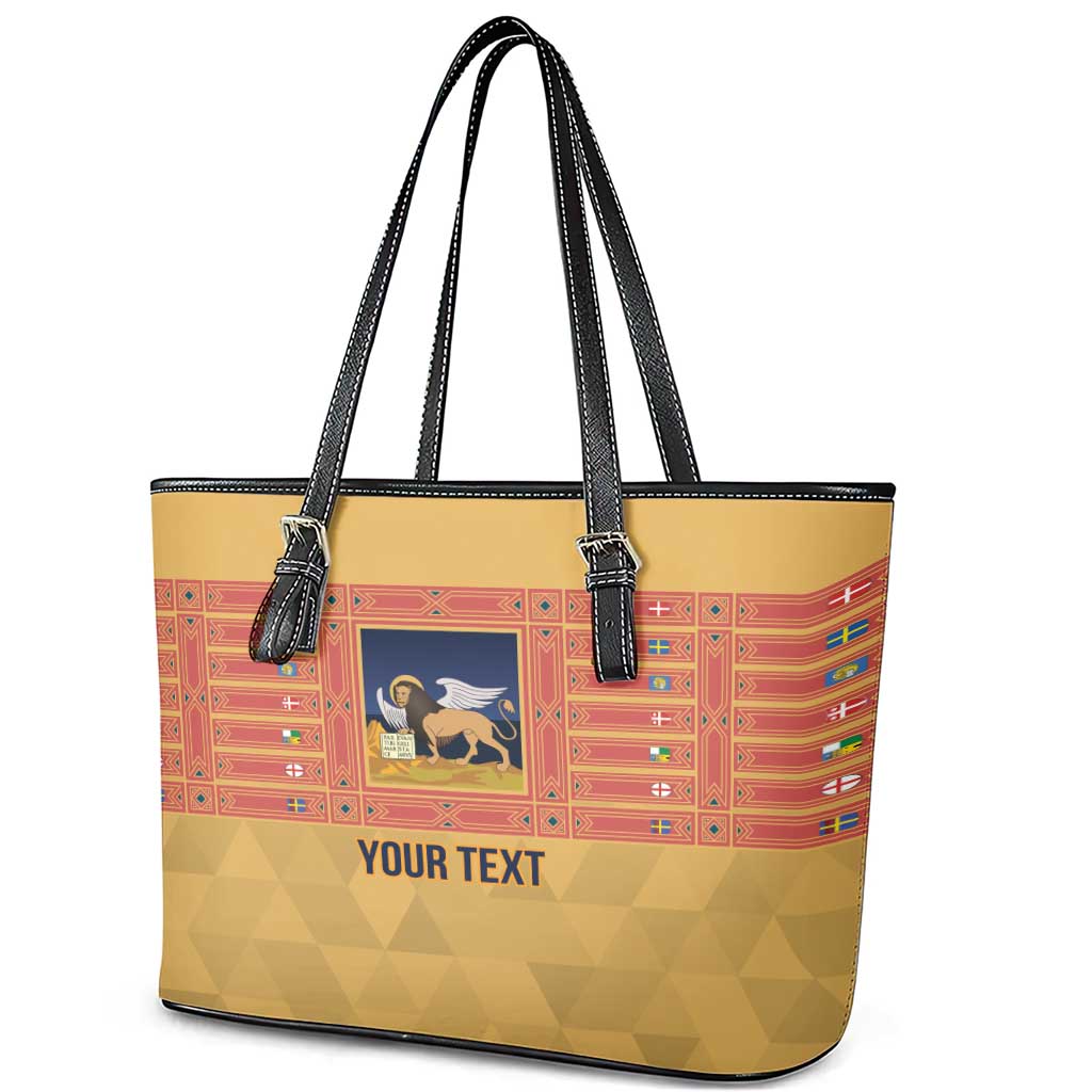 Personalized Italy Veneto Leather Tote Bag Inspiration Flags Style