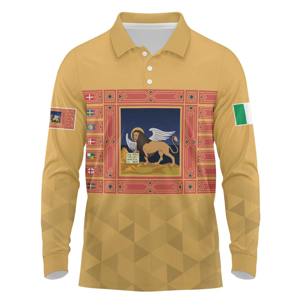 Personalized Italy Veneto Long Sleeve Polo Shirt Inspiration Flags Style