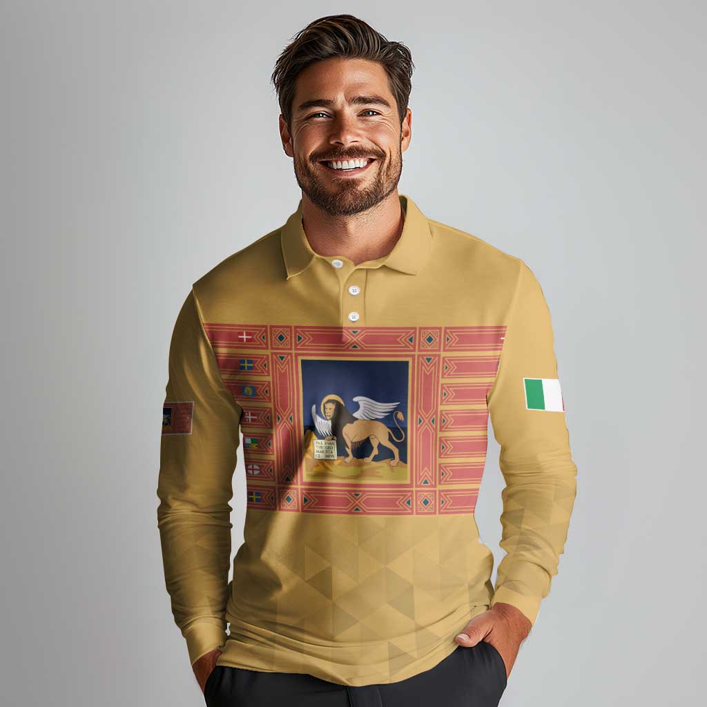 Personalized Italy Veneto Long Sleeve Polo Shirt Inspiration Flags Style