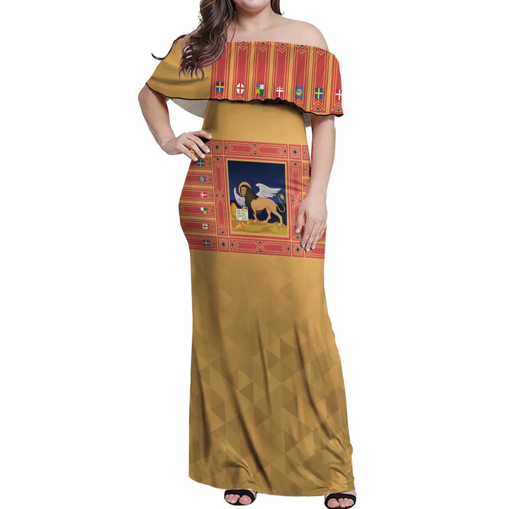 Personalized Italy Veneto Off Shoulder Maxi Dress Inspiration Flags Style