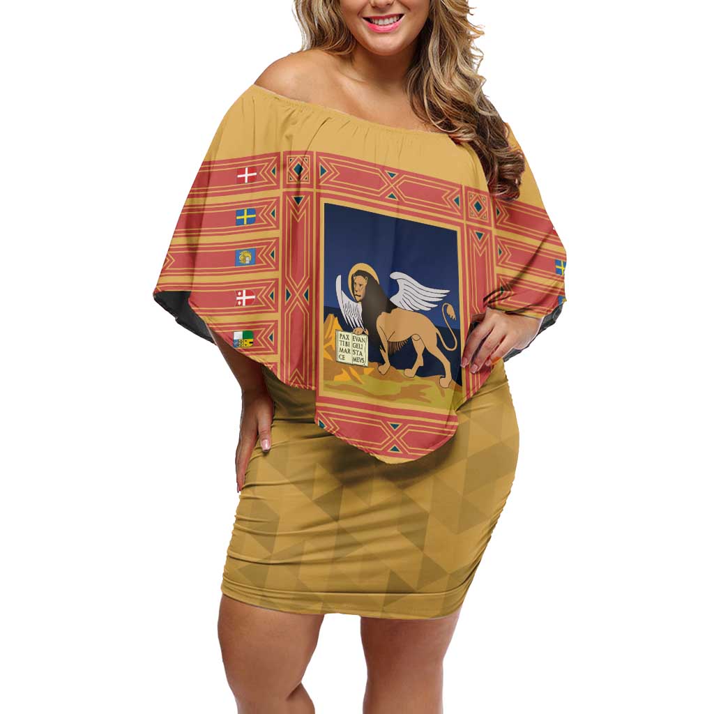 Personalized Italy Veneto Off Shoulder Short Dress Inspiration Flags Style