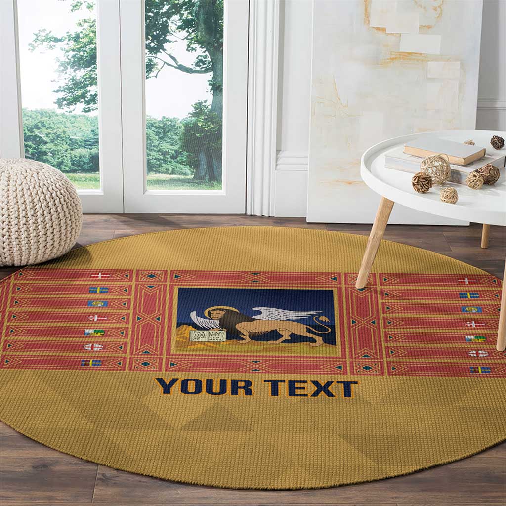 Personalized Italy Veneto Round Carpet Inspiration Flags Style