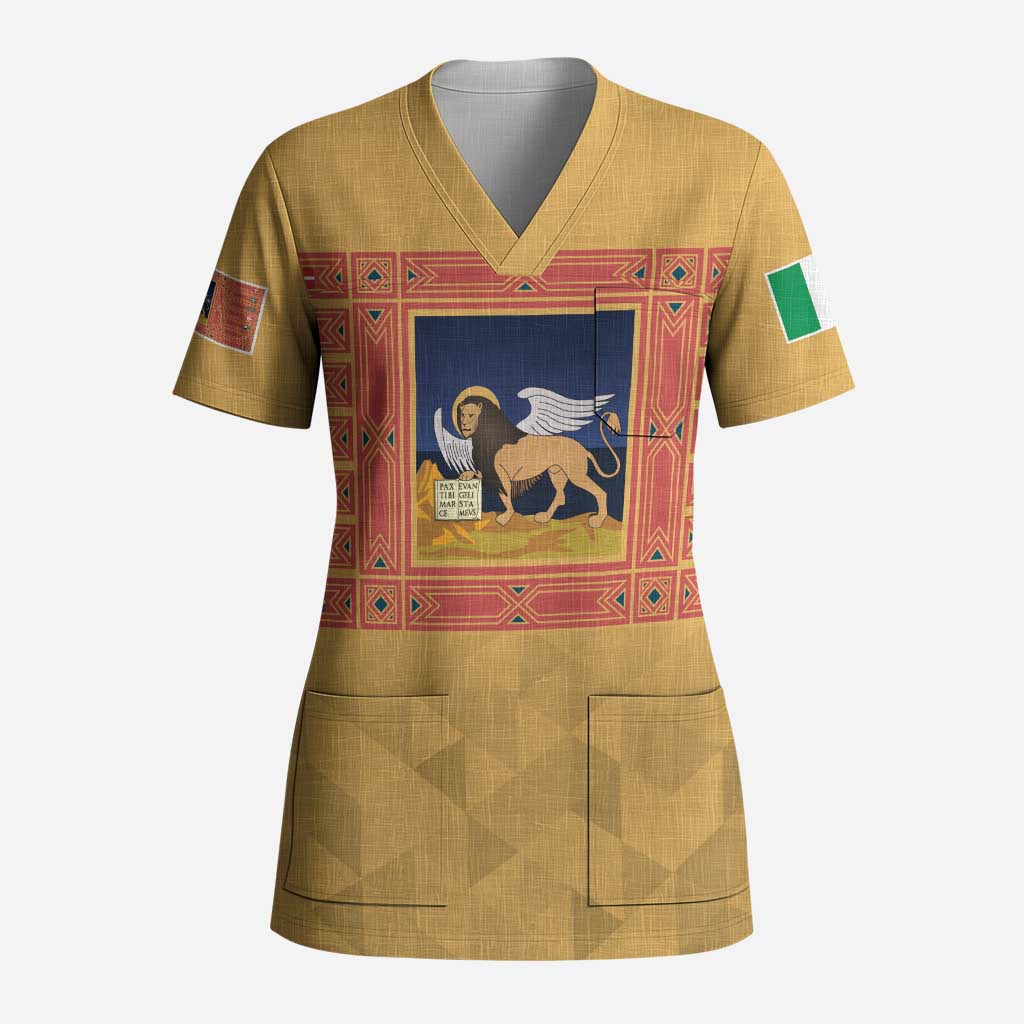 Personalized Italy Veneto Scrub Top Inspiration Flags Style - Wonder Print Shop