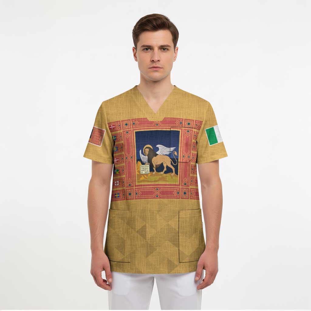 Personalized Italy Veneto Scrub Top Inspiration Flags Style - Wonder Print Shop