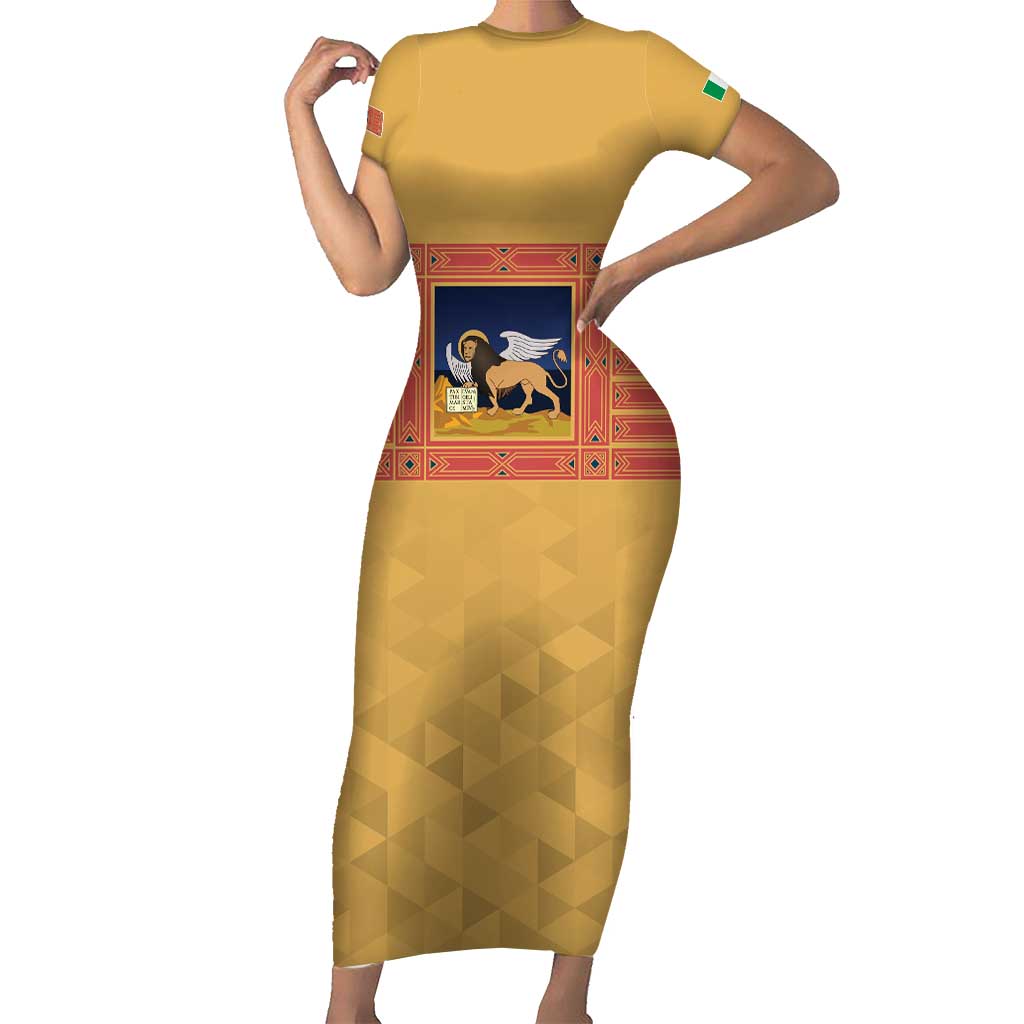 Personalized Italy Veneto Short Sleeve Bodycon Dress Inspiration Flags Style