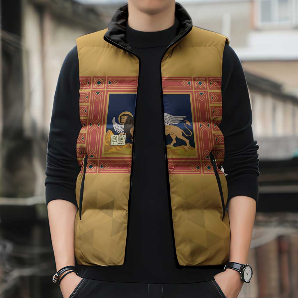 Personalized Italy Veneto Sleeveless Puffer Jacket Inspiration Flags Style - Wonder Print Shop