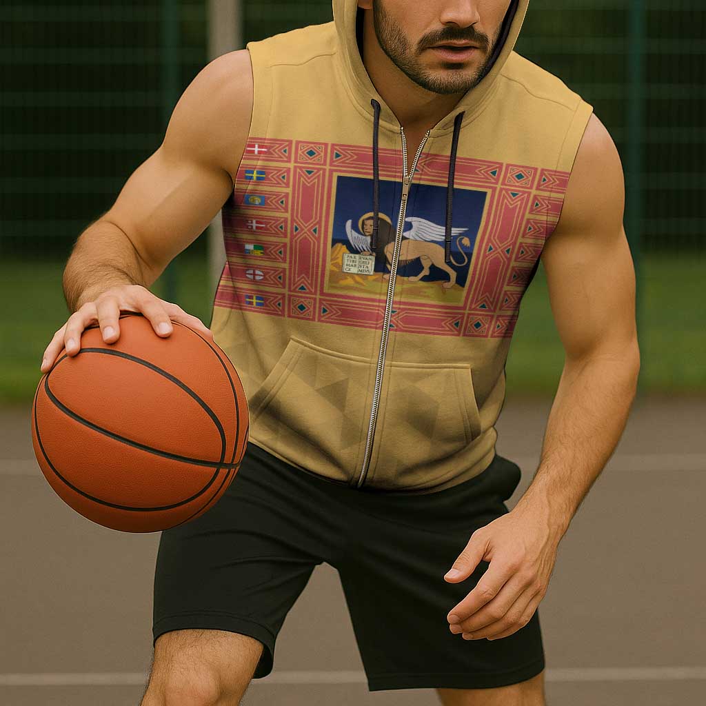 Personalized Italy Veneto Sleeveless Zip Hoodie Inspiration Flags Style - Wonder Print Shop