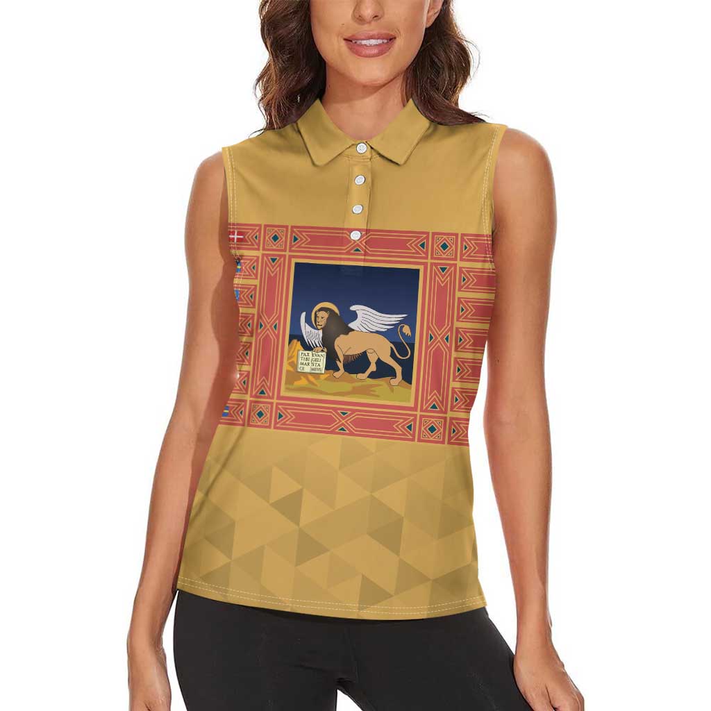 Personalized Italy Veneto Women Sleeveless Polo Shirt Inspiration Flags Style