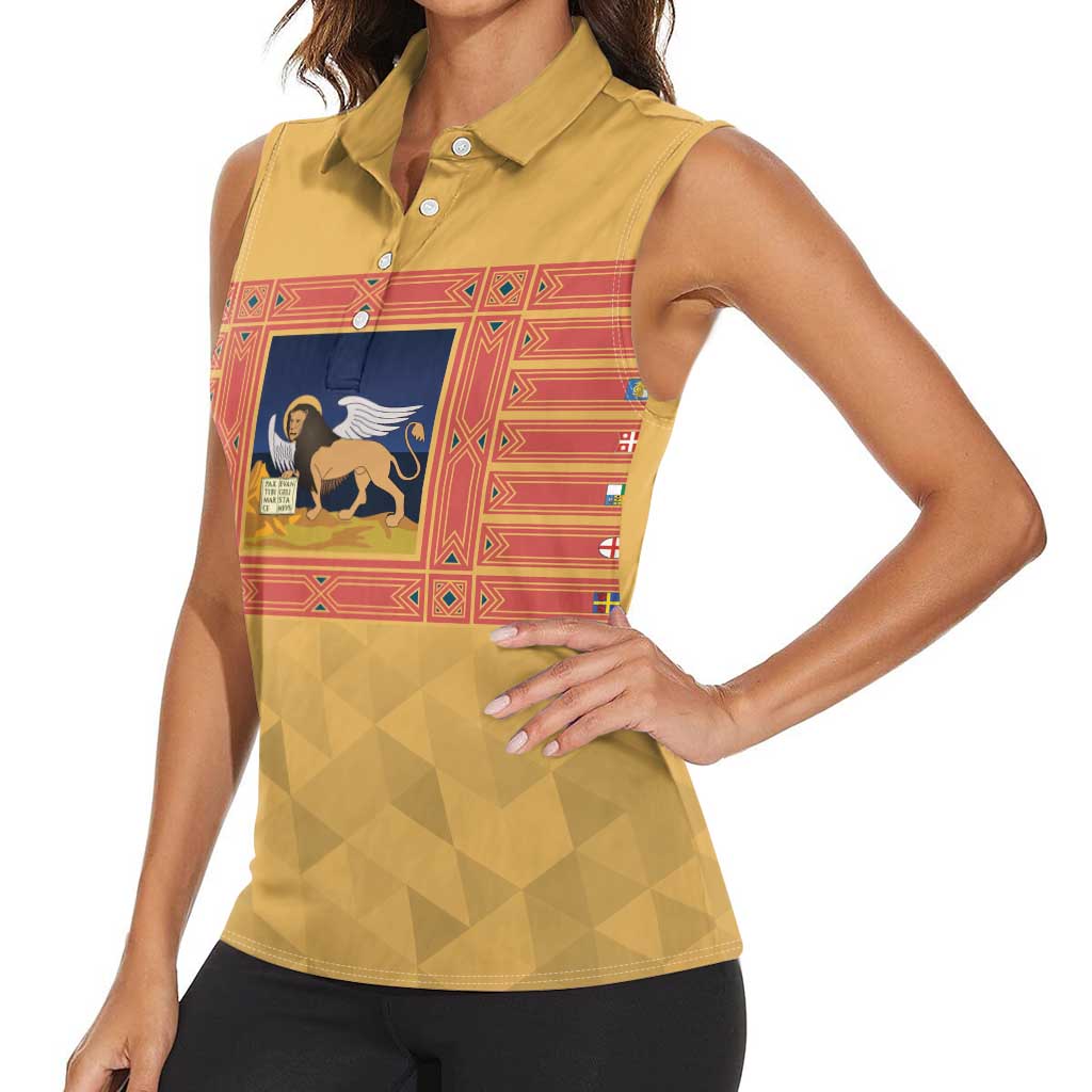 Personalized Italy Veneto Women Sleeveless Polo Shirt Inspiration Flags Style