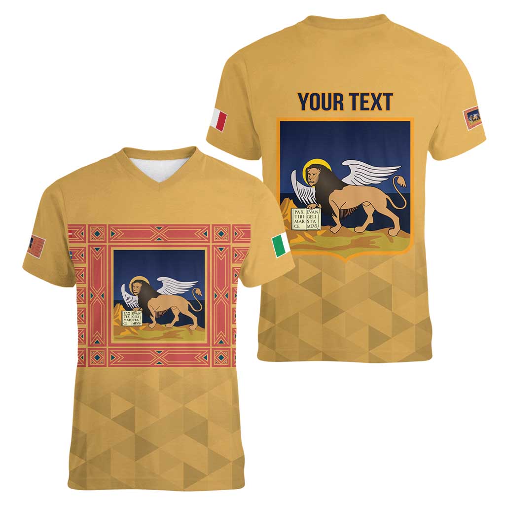 Personalized Italy Veneto Women V-Neck T-Shirt Inspiration Flags Style