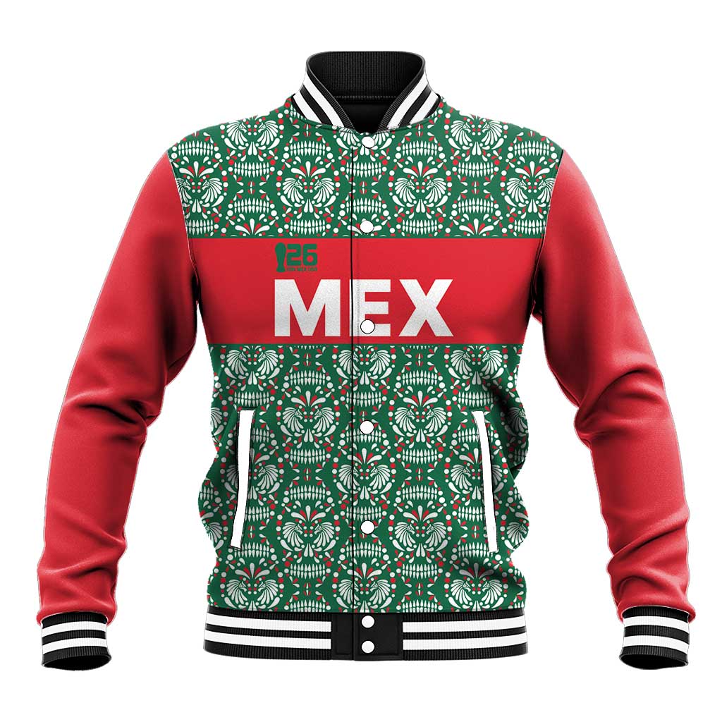 Mexico WC26 Custom Baseball Jacket Minimalist Aztec Eagle El Tricolor
