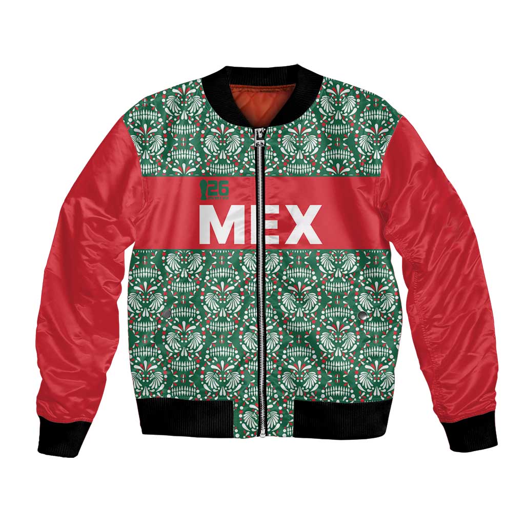 Mexico WC26 Custom Bomber Jacket Minimalist Aztec Eagle El Tricolor
