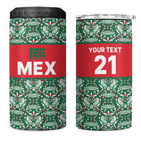 Mexico WC26 Custom 4 in 1 Can Cooler Tumbler Minimalist Aztec Eagle El Tricolor