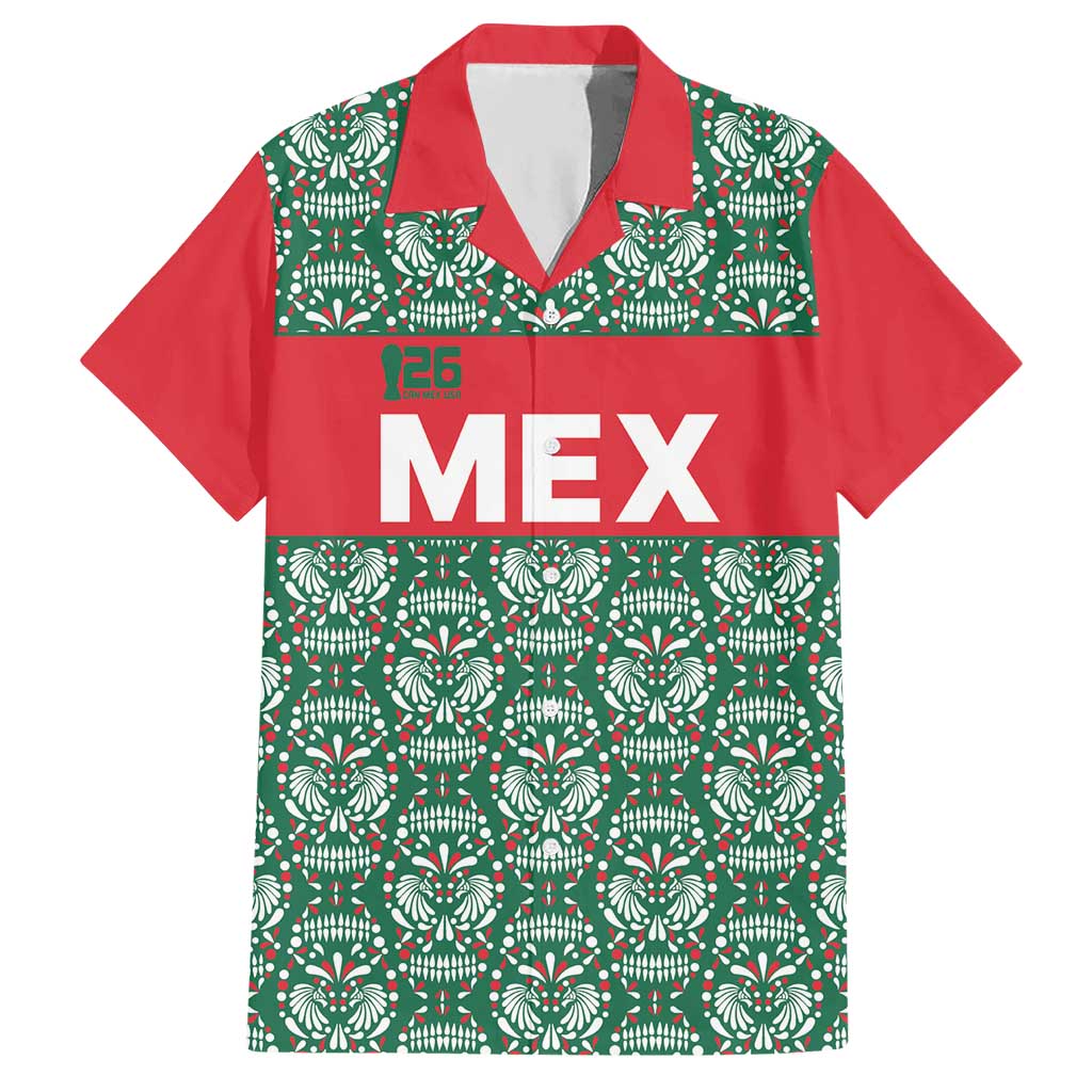 Mexico WC26 Custom Hawaiian Shirt Minimalist Aztec Eagle El Tricolor