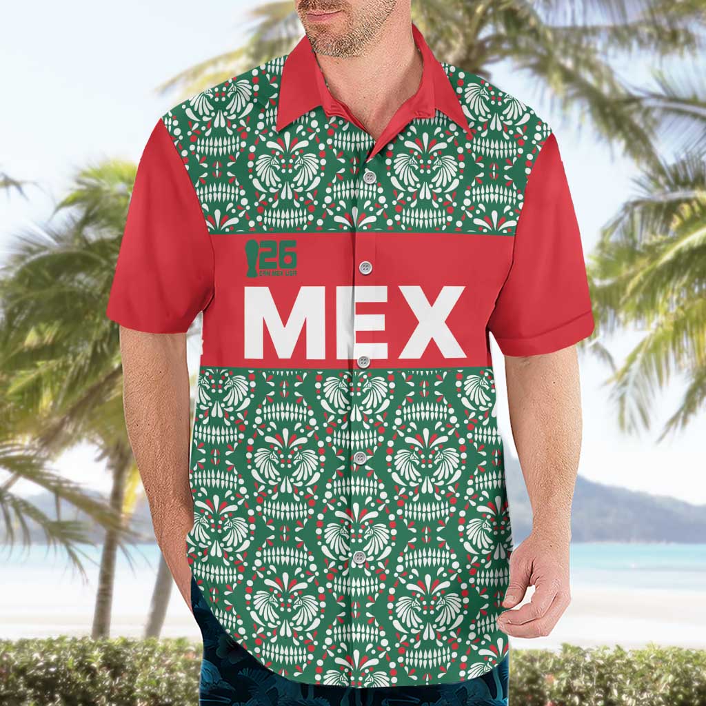 Mexico WC26 Custom Hawaiian Shirt Minimalist Aztec Eagle El Tricolor