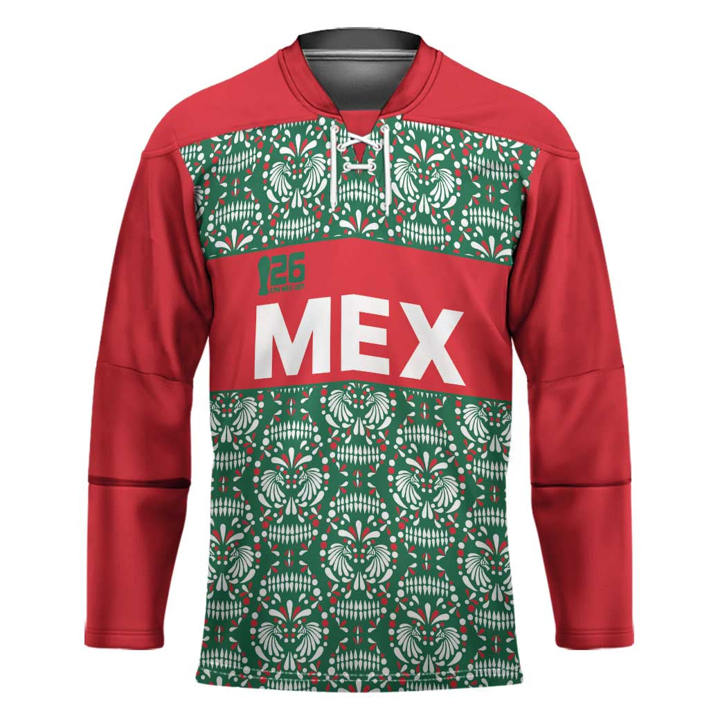 Mexico WC26 Custom Hockey Jersey Minimalist Aztec Eagle El Tricolor