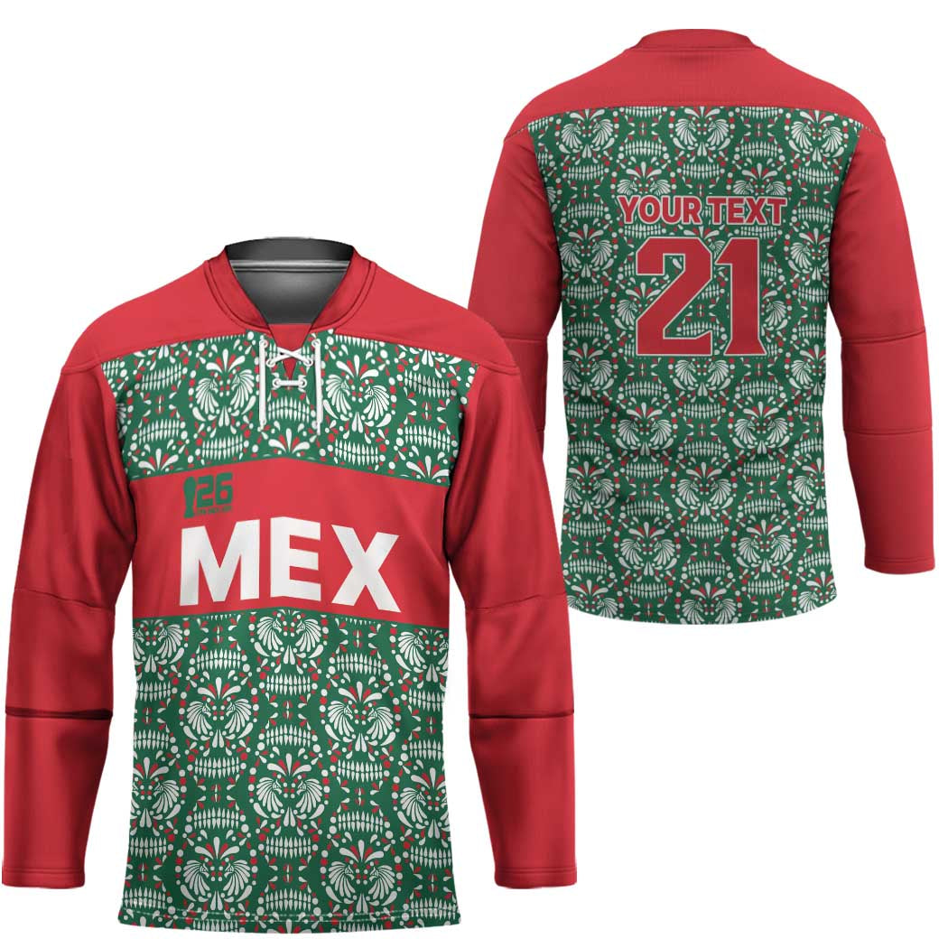 Mexico WC26 Custom Hockey Jersey Minimalist Aztec Eagle El Tricolor