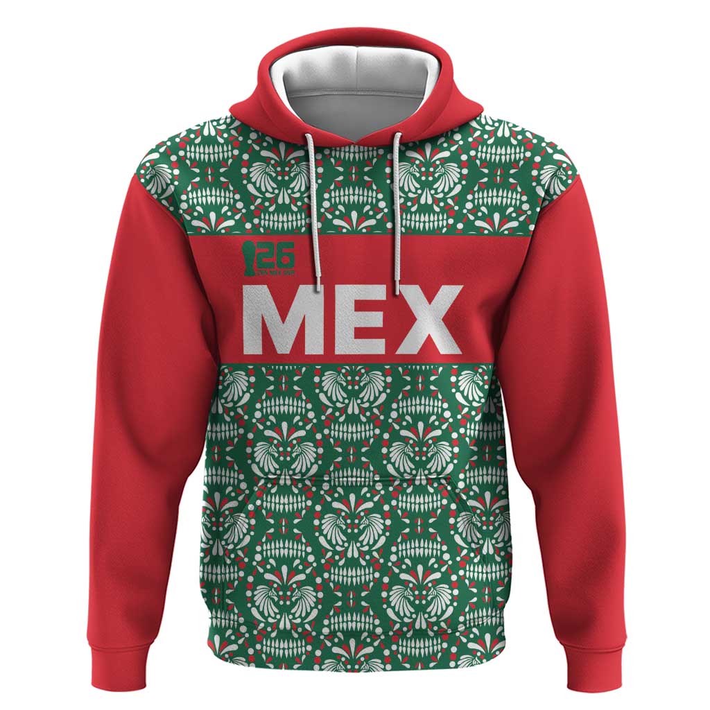 Mexico WC26 Custom Hoodie Minimalist Aztec Eagle El Tricolor