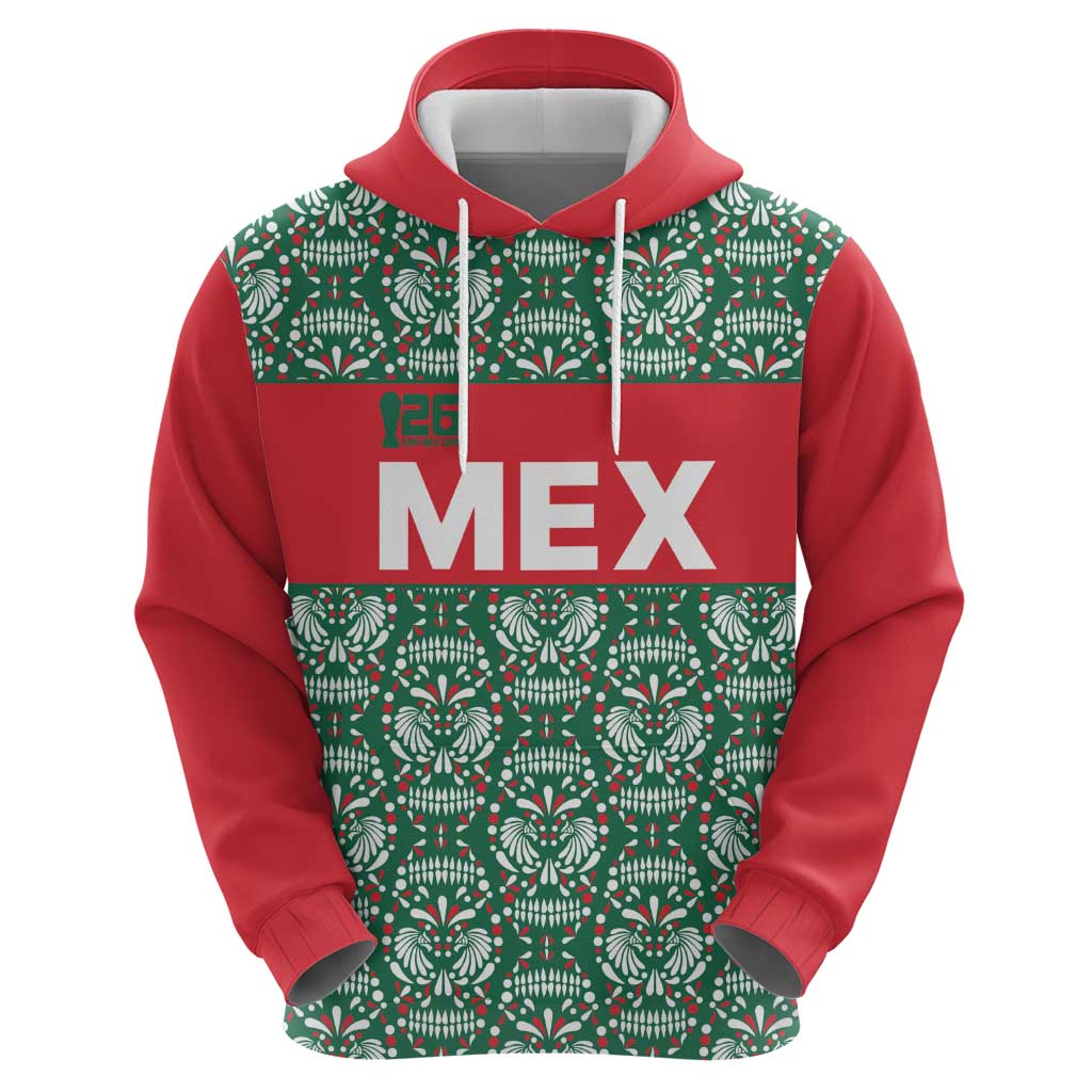 Mexico WC26 Custom Hoodie Minimalist Aztec Eagle El Tricolor