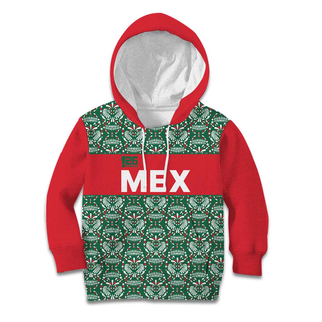 Mexico WC26 Custom Kid Hoodie Minimalist Aztec Eagle El Tricolor