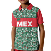 Mexico WC26 Custom Kid Polo Shirt Minimalist Aztec Eagle El Tricolor