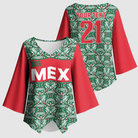 Mexico WC26 Custom Kimono Sleeve Blouse Minimalist Aztec Eagle El Tricolor