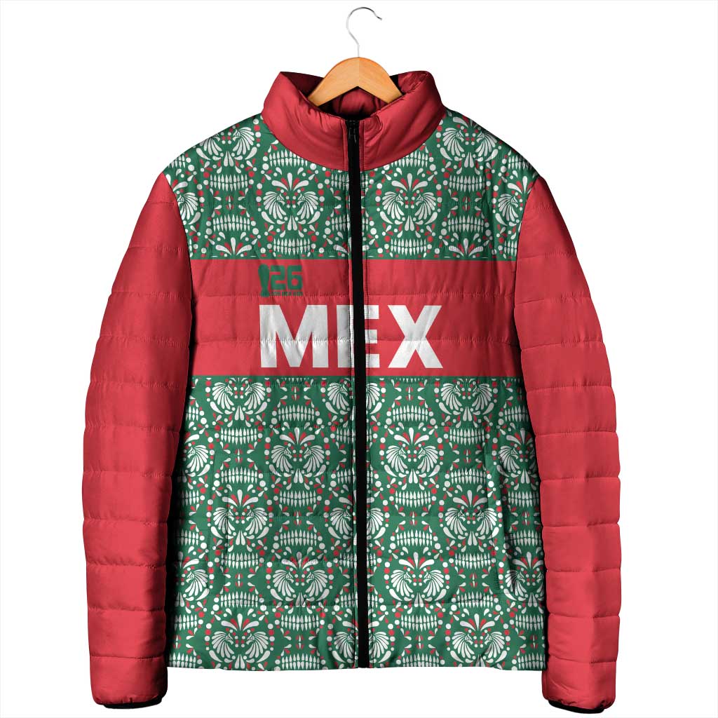 Mexico WC26 Custom Padded Jacket Minimalist Aztec Eagle El Tricolor