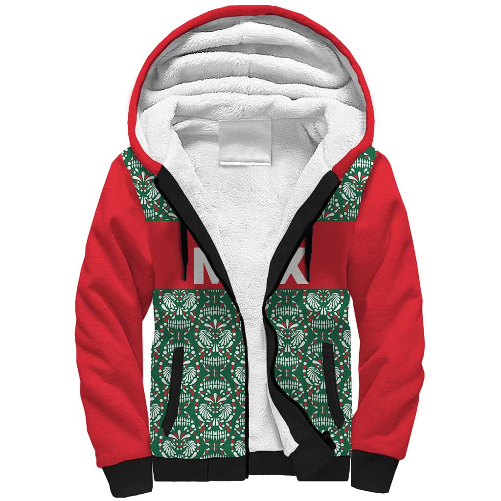 Mexico WC26 Custom Sherpa Hoodie Minimalist Aztec Eagle El Tricolor