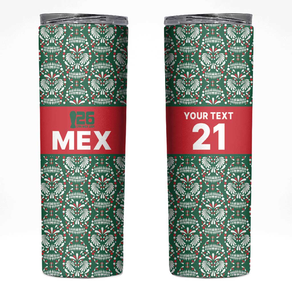 Mexico WC26 Custom Skinny Tumbler Minimalist Aztec Eagle El Tricolor
