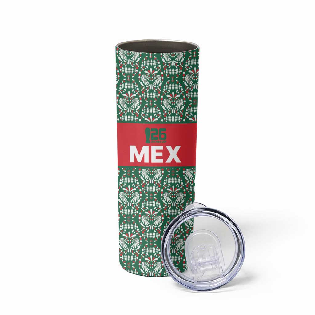 Mexico WC26 Custom Skinny Tumbler Minimalist Aztec Eagle El Tricolor