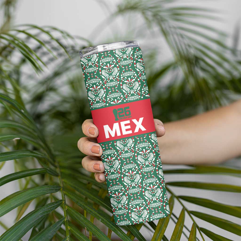 Mexico WC26 Custom Skinny Tumbler Minimalist Aztec Eagle El Tricolor