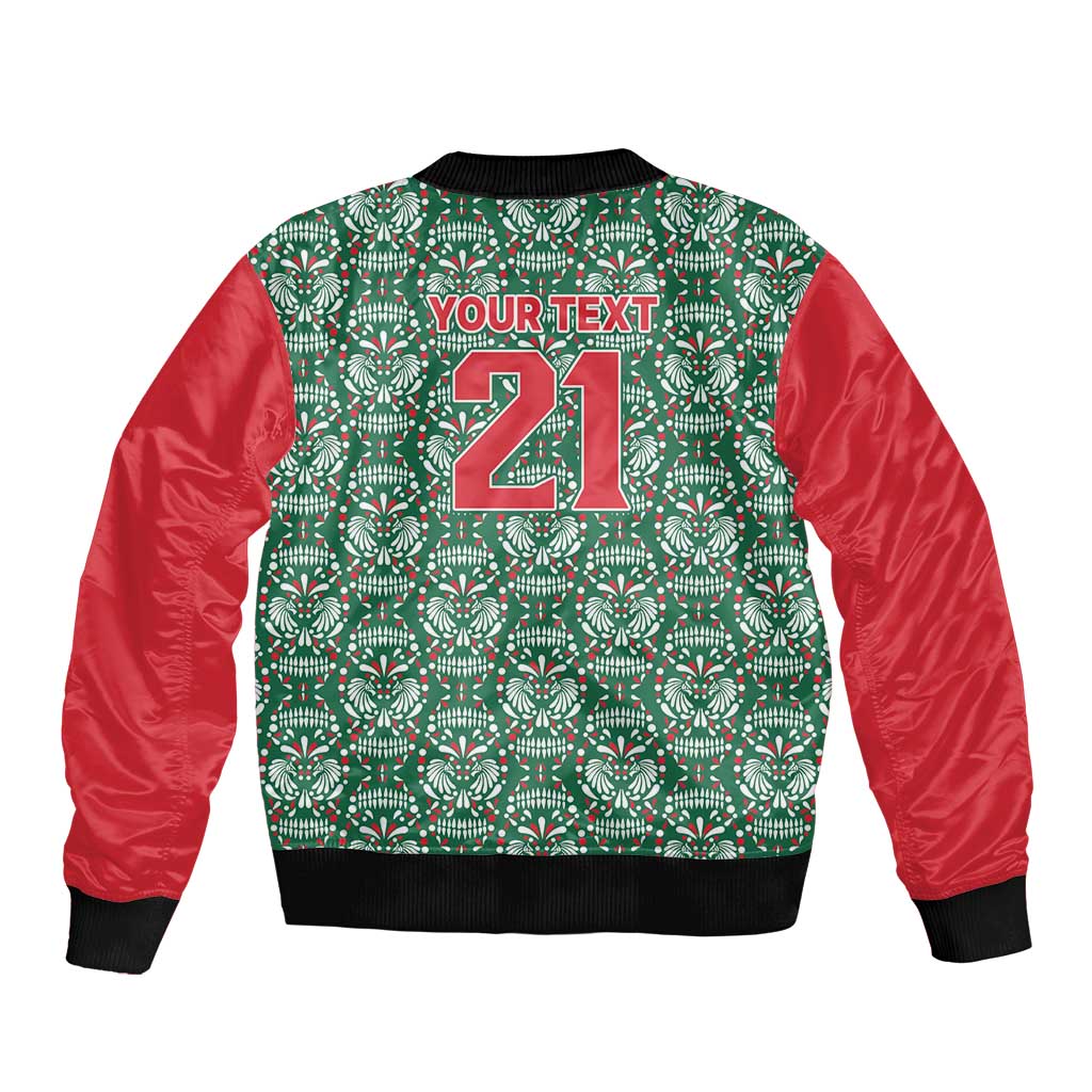 Mexico WC26 Custom Sleeve Zip Bomber Jacket Minimalist Aztec Eagle El Tricolor