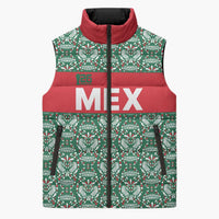 Mexico WC26 Custom Sleeveless Puffer Jacket Minimalist Aztec Eagle El Tricolor