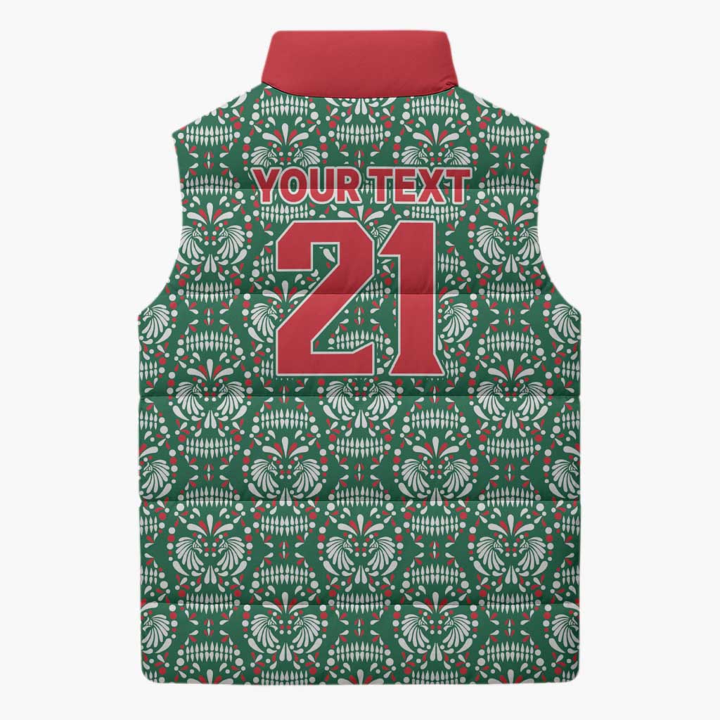 Mexico WC26 Custom Sleeveless Puffer Jacket Minimalist Aztec Eagle El Tricolor