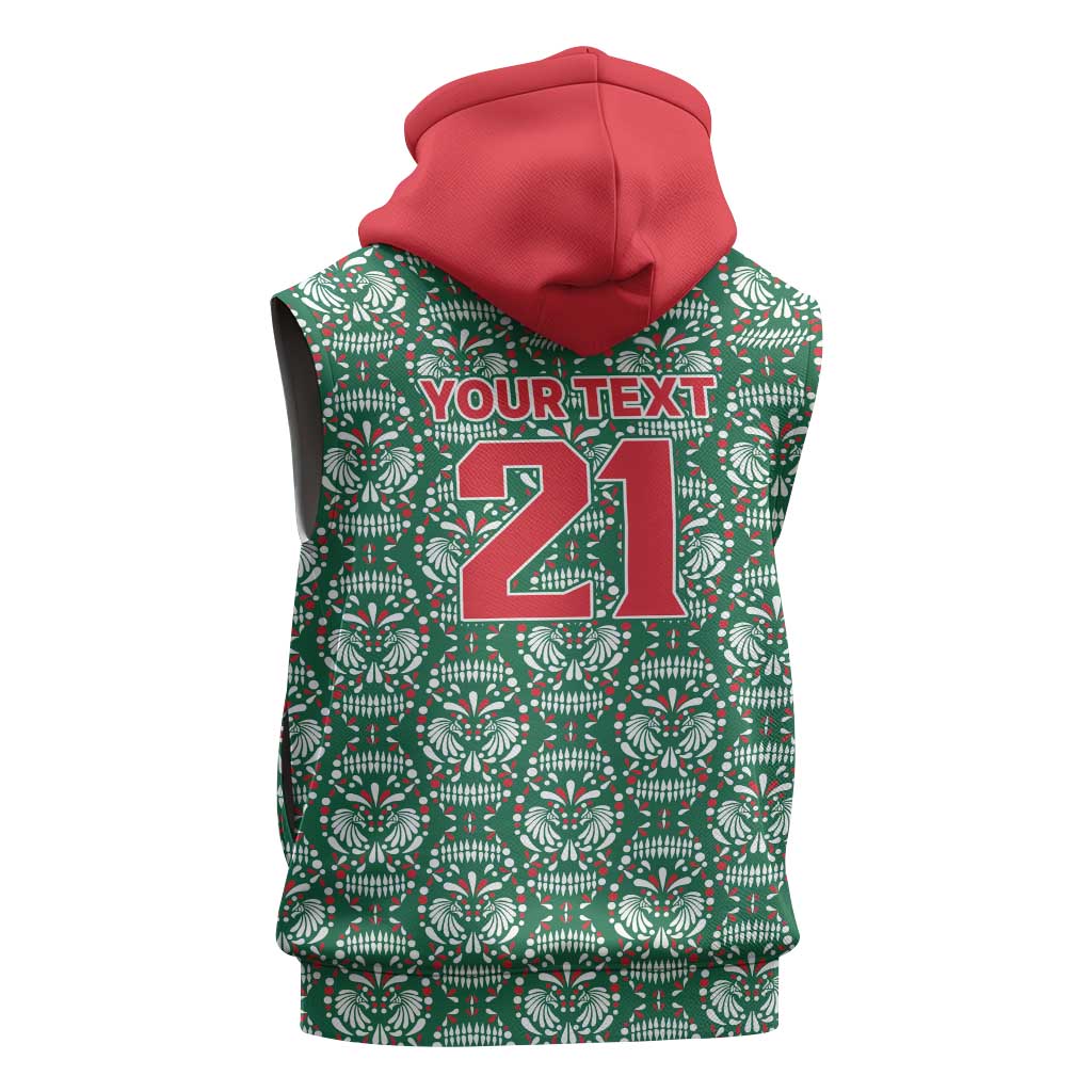 Mexico WC26 Custom Sleeveless Zip Hoodie Minimalist Aztec Eagle El Tricolor
