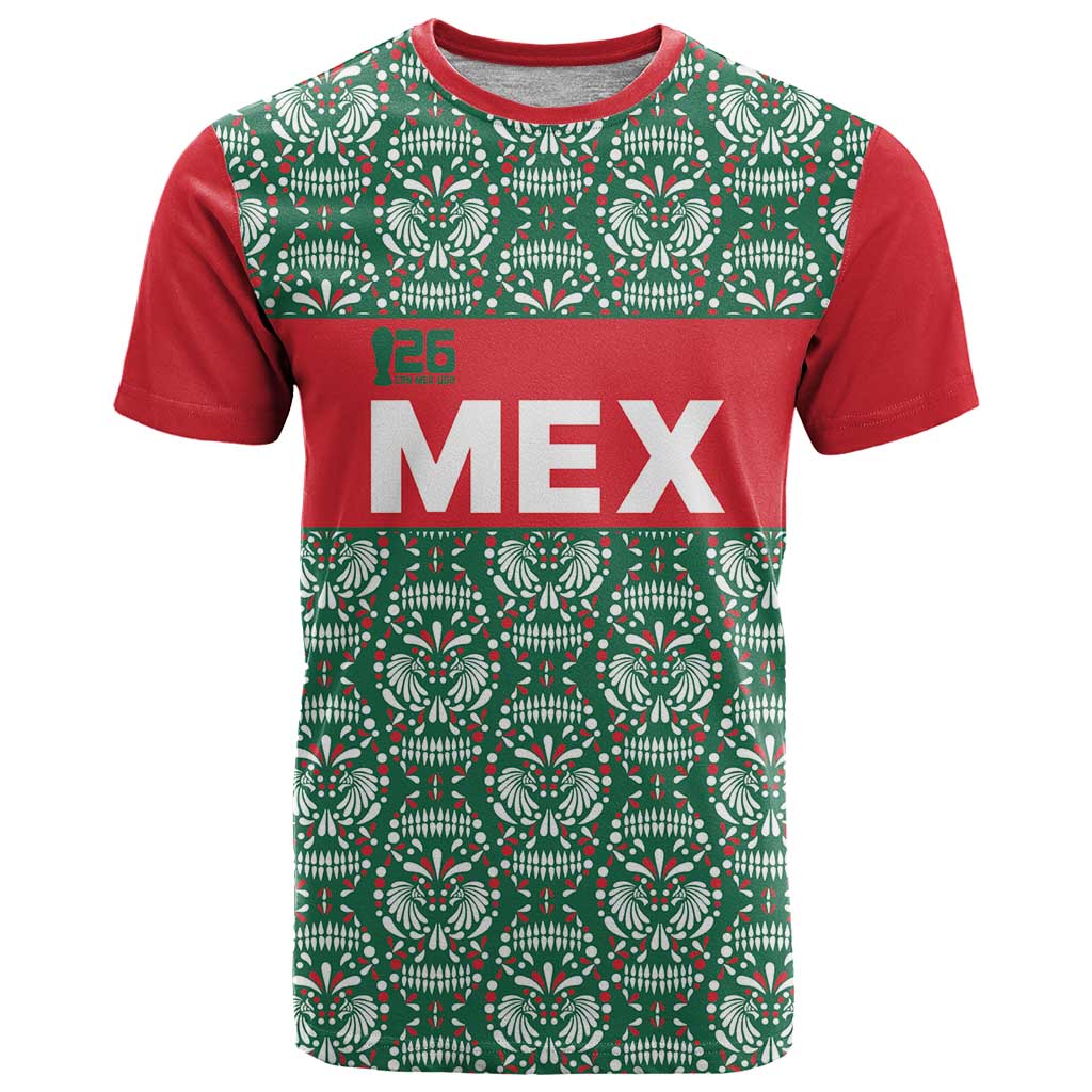 Mexico WC26 Custom T Shirt Minimalist Aztec Eagle El Tricolor