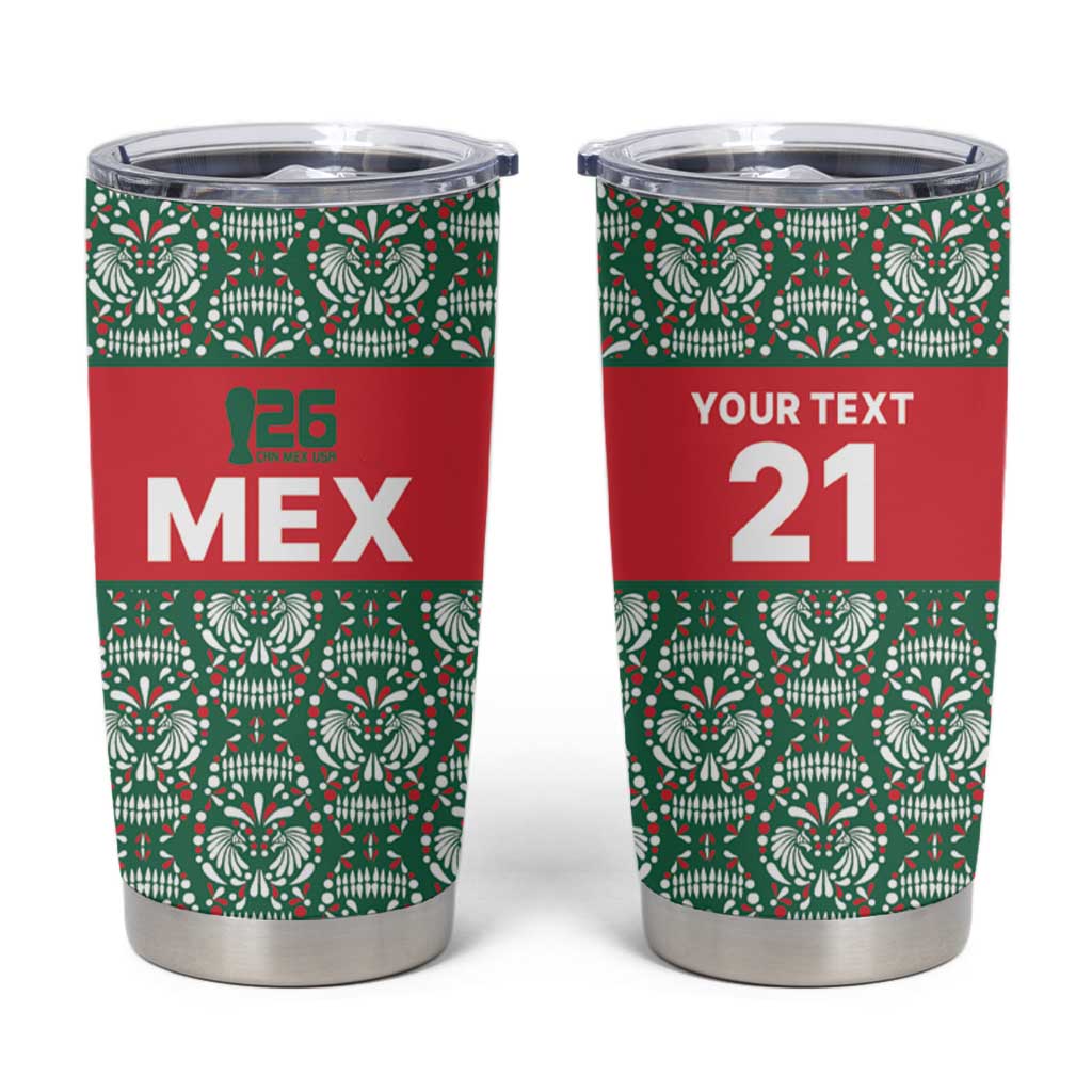 Mexico WC26 Custom Tumbler Cup Minimalist Aztec Eagle El Tricolor
