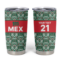 Mexico WC26 Custom Tumbler Cup Minimalist Aztec Eagle El Tricolor