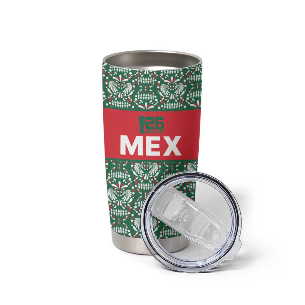 Mexico WC26 Custom Tumbler Cup Minimalist Aztec Eagle El Tricolor