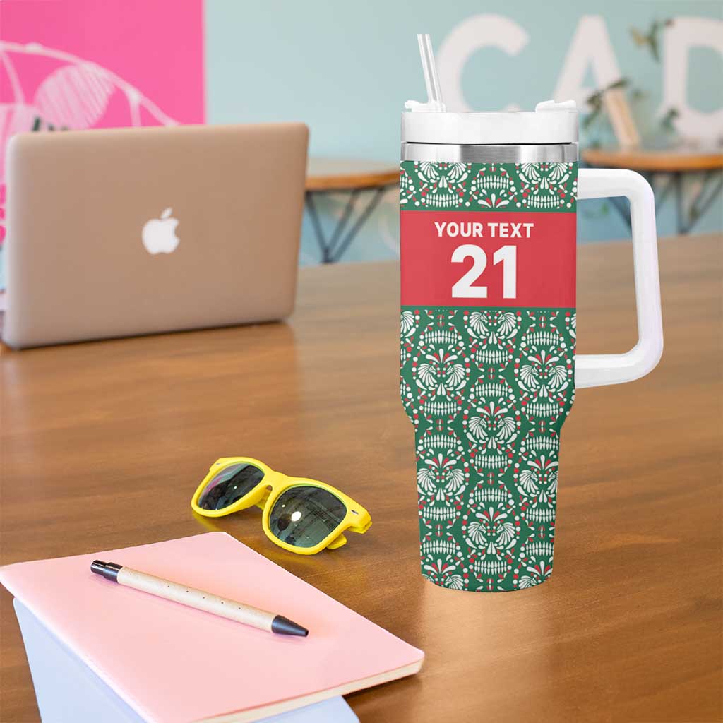 Mexico WC26 Custom Tumbler With Handle Minimalist Aztec Eagle El Tricolor