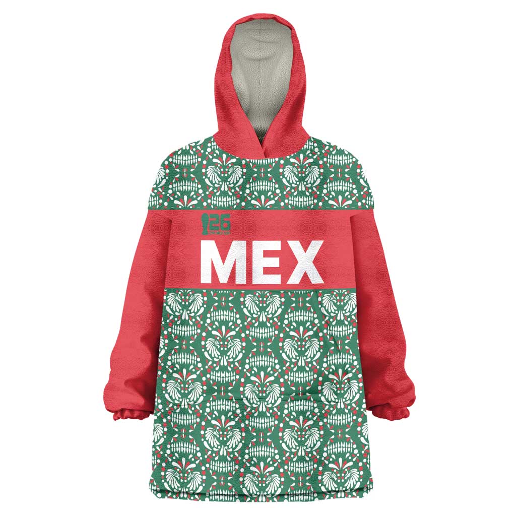 Mexico WC26 Custom Wearable Blanket Hoodie Minimalist Aztec Eagle El Tricolor