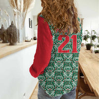Mexico WC26 Custom Women Casual Shirt Minimalist Aztec Eagle El Tricolor