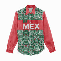Mexico WC26 Custom Women Casual Shirt Minimalist Aztec Eagle El Tricolor