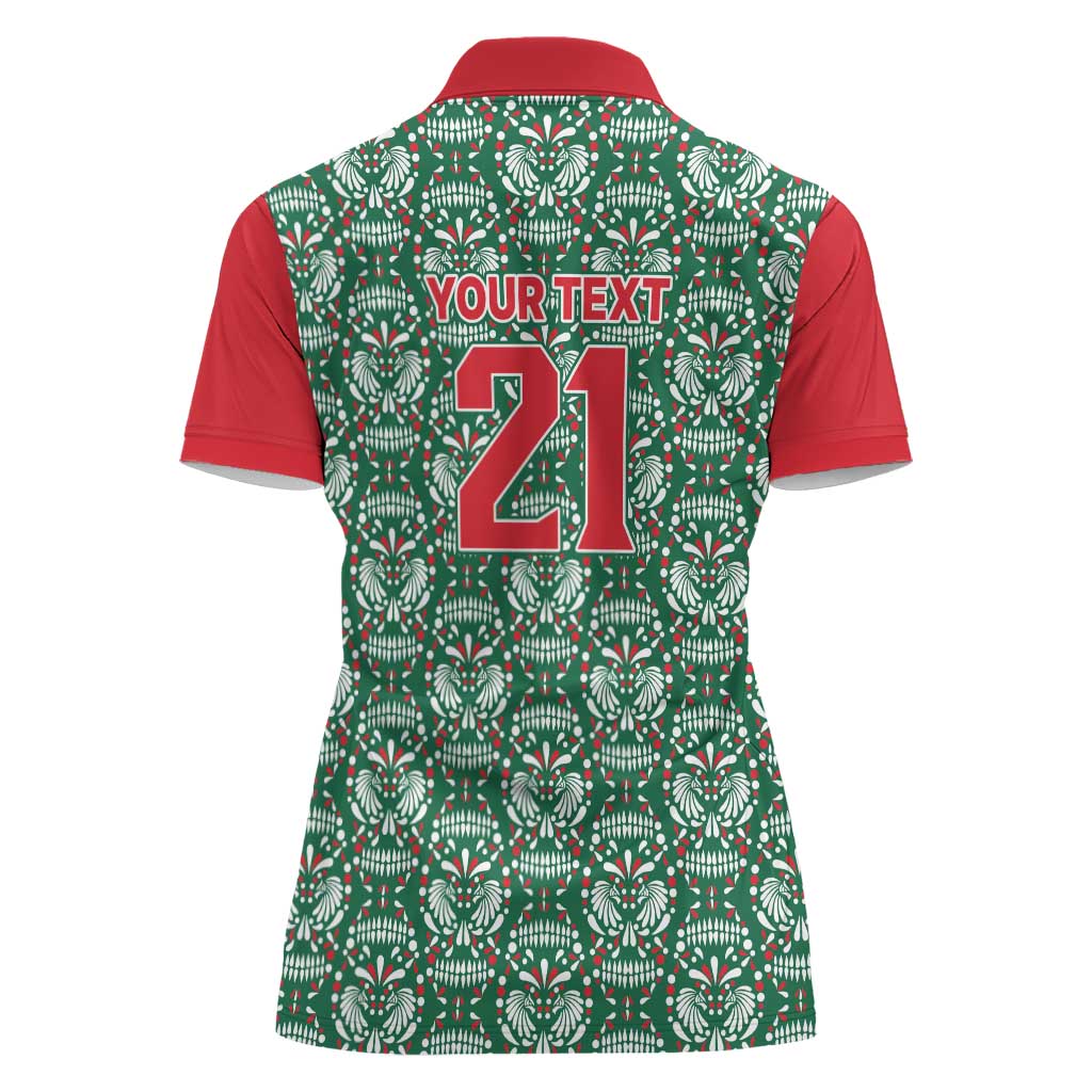 Mexico WC26 Custom Women Polo Shirt Minimalist Aztec Eagle El Tricolor