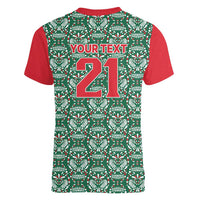 Mexico WC26 Custom Women V-Neck T-Shirt Minimalist Aztec Eagle El Tricolor