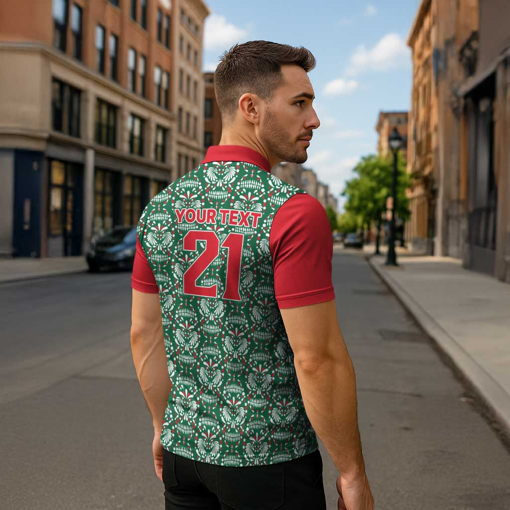 Mexico WC26 Custom Zipper Polo Shirt Minimalist Aztec Eagle El Tricolor