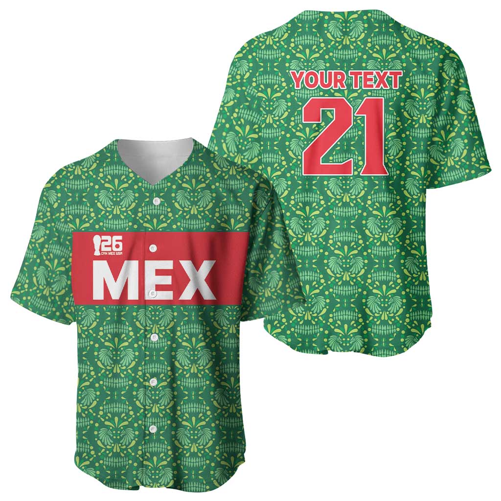Mexico WC26 Custom Baseball Jersey Minimalist Aztec Eagle Green Color